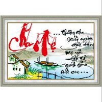 Tranh đính đá cha mẹ Df160(66×45)