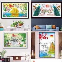 Tranh đính đá Chữ Nhẫn - Tranh chưa đính đá (nhiều mẫu)
