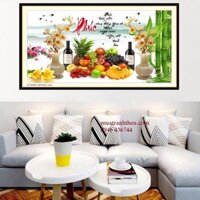 Tranh đính đá chữ phúc mâm ngũ quả ,tranh thêu chữ phúc mâm ngũ quả. Tranh chưa làm và chưa khung