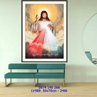 Tranh đính đá chúa Giesu KT:50x70cm,tranh chưa làm và chưa khung