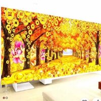 Tranh đính đá Con đường Tài Lộc DF2677 kt 100x41cm