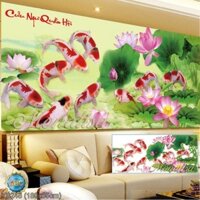 Tranh đính đá Cửu ngư quần hội  (Y8248) 💥 kích thước 180*85 cm 📌