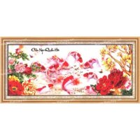 Tranh đính đá Cửu Ngư Quần Hội DF323(115x50cm)