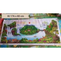 Tranh đính đá đã đính phong cảnh kt 176*80cm đính đẹp