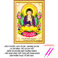 Tranh Đính Đá Đẹp - Dược Sư Lưu Ly Quang Vương Phật 02 - Tranh Minh Hiền (TỰ ĐÍNH ĐÁ)