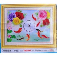 Tranh đính đá đồng hồ cá chép YN5404
