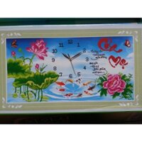 Tranh đính đá đồng hồ cha mẹ H776