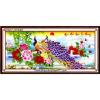 Tranh đính đá Gia hòa vạn sư hưng 96x46cm LV154