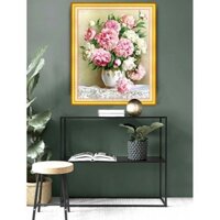 Tranh đính đá Hoa mẫu đơn tuyệt đẹp VS276 (40x50) tự đính