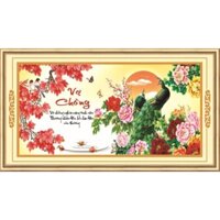 Tranh đính đá khổ lớn Vợ Chồng Công 88751 (90x50cm) [KHO SỈ] Tranh chất lượng cao