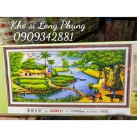 Tranh đính đá Làng quê việt nam Dream  valley mẫu mới  D9837 (110 cm ngang , cao 55 cm ) chưa đính