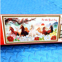 tranh đính đá mã đáo thành công ngựa đào. tranh về tự gắn