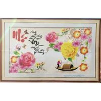 Tranh Đính Đá MẸ Là Cánh Cò Cõng Nắng Cõng Mưa YN5401 82x50cm