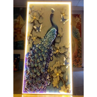 Tranh đính đá pha lê đèn led tráng gương cao cấp