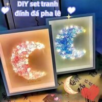 Tranh Đính Đá Pha Lê Diy Tự Tay Tạo Nên Những Tác Phẩm Lung Linh Khung Ảnh Handmade Tặng Kèm Đèn LED