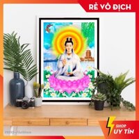 Tranh đính đá phật bà quan âm,tranh gắn đá chưa gắn.