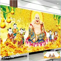 Tranh đính đá Phật Di Lặc Ngũ Phúc YD3007(150x70cm)
