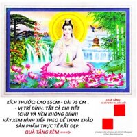 Tranh Đính Đá Phật Quan Thế Âm Bồ Tát 06 - Tranh Minh Hiền (TỰ ĐÍNH ĐÁ)