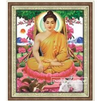 Tranh đính đá Phật Thích Ca ngồi gốc bồ đề DF2843 (60x80cm)