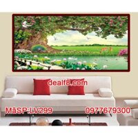 Tranh đính đá phong cảnh cây bình an 160x70cm sỉ= lẻ