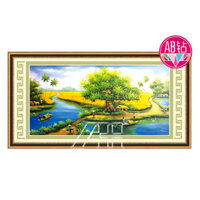 TRANH ĐÍNH ĐÁ Phong cảnh đồng quê Ailuo AL77520 (84x42cm)  _ Chưa đính