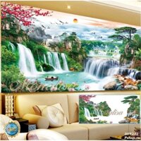 Tranh đính đá phong cảnh Lưu Thủy Sinh Tài - DY8242 (150x80)