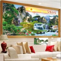 Tranh đính đá phong cảnh lưu thủy sinh Tài Y8305 (120x60) Y8306 (160x75) Y8307 (200×95)