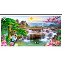 Tranh đính đá phong cảnh lv013 Tk 150x75 cm