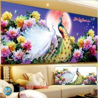 Tranh đính đá phú quý bình an tuyệt đẹp kt 188*80cm