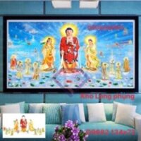 Tranh đính đá Tây phương thánh chúng  mẫu mới. dream valley 1m34* 72 cm -D9682 ( chưa đính)