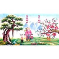 tranh đính đá toàn bộ bức tranh mừng thọ ông bà -cha mẹ