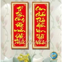 Tranh Đính Đá-Tranh Thêu Câu Đối Vs109,Y8101,222838
