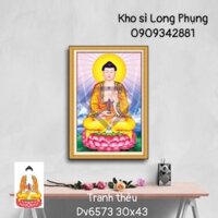 Tranh đính đá-Tranh thêu chữ thập  Phật dược sư D9775 35X50, Dv6573 ( 30 cm ngang x 43 cm) chưa thêu