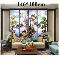 tranh đính đá tứ quý xuân hạ thu đông Y8085 kt 146x100cm