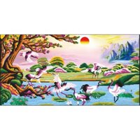 Tranh dính đá Tùng Hạc Diên Niên 88612 (110x60cm) [KHO SỈ] Tranh chất lượng cao