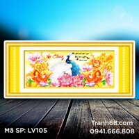 Tranh đính đá Vợ Chồng LV105 kích thước 89*41cm.