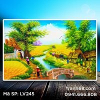 Tranh đính đá  Quê hương mùa lúa chín LV245 kích thước 108*75cm.