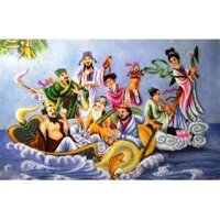 Tranh đính full đá tự làm - Tranh bát tiên