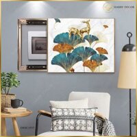 Tranh Đôi Nai Vàng Trên Mấy Phiến Lá DBXC3557