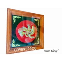 TRANH ĐỒNG CHỮ NHẪN 60 x 60 CM KHUNG GỖ CHẤT LIỆU BẰNG ĐỒNG