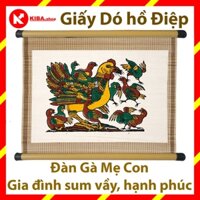 Tranh Đông Hồ, Bừc Đàn Gà Mẹ Con (không khung tranh) trang trí nhà cửa hàng, quán cà phê cafe, phòng khách, trang trí tế