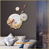 Tranh Đồng hồ cá chép treo tường DDH081