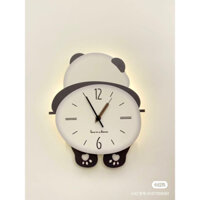 tranh đồng hồ chipi gấu trúc lắc lư cute dễ thương