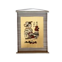 Tranh Đông Hồ Gà Dạ Xướng Dán Mành - Tranh Mành Đông Hồ