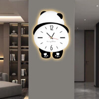 Tranh Đồng Hồ Gấu Trúc Lắc Lư Có Gắn Đèn Led Cắm Điện Sáng Bóng, Nét Đẹp
