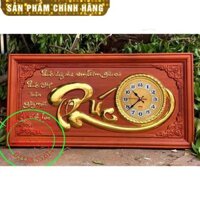 Tranh đồng hồ gỗ hương chữ Phúc