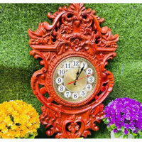 Tranh đồng hồ hoàng kim treo tường phòng khách gỗ hương đỏ .Xưởng Gỗ Phong Thuỷ Tín Nghĩa