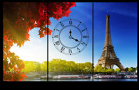 Tranh Đồng Hồ Thành Phố Paris (3 Tấm 40x25cm)