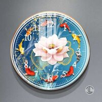 Tranh Đồng Hồ Treo Tường Cá Chép Hoa Sen – FTDH116