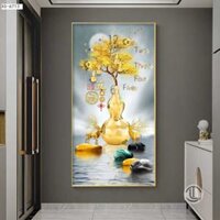 Tranh Đồng Hồ Treo Tường Cây Hồ Lô Tài Lộc – XG-6713